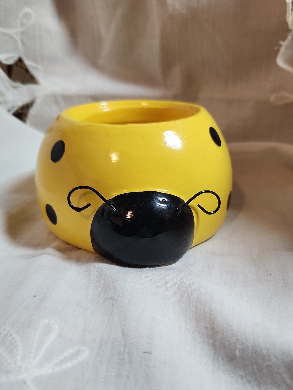 Yellow Bee Ceramic Planter - Decorative Home Accent